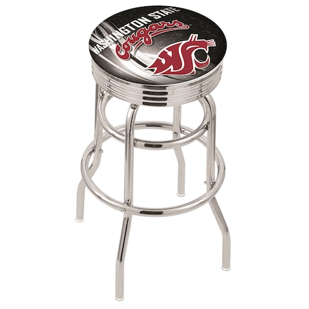 Holland Bar Stool Co 30" Chrome 2-Ring Washington State Swivel Bar Stool, Accent Ring L7C3C30WashSt-D2